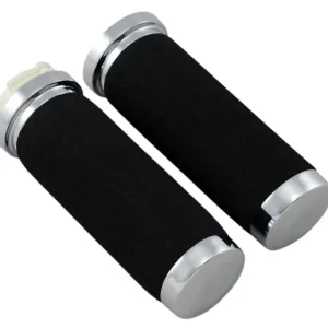 Wholesale DRAG SPECIALTIES Replacement Sundance Grips with Throttle Boss  - Chrome - Neoprene Foam