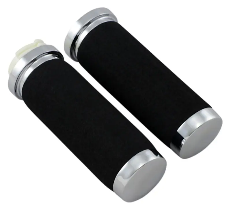 Wholesale DRAG SPECIALTIES Replacement Sundance Grips with Throttle Boss - Chrome - Neoprene Foam
