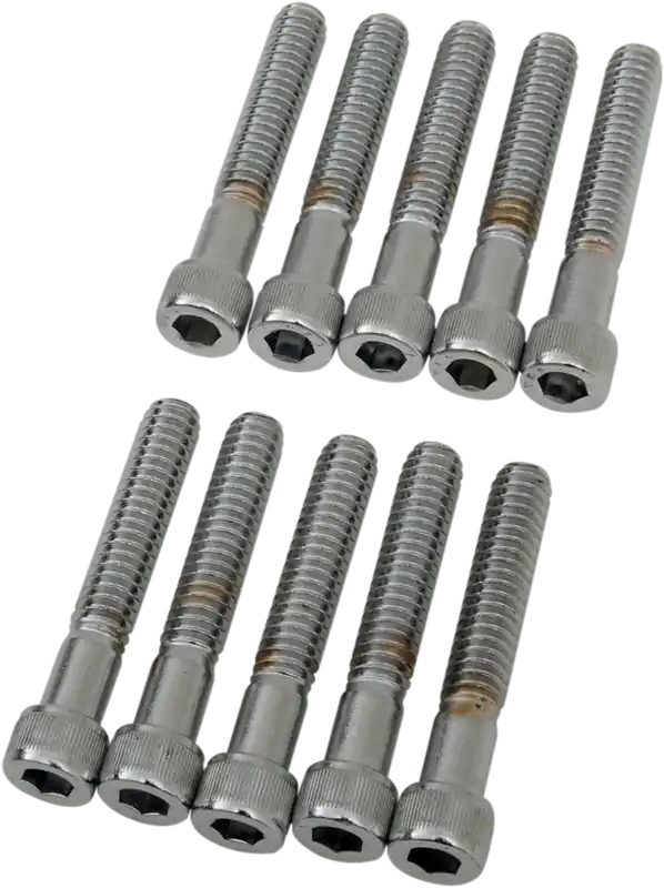 Authentic DRAG SPECIALTIES Replacement Socket-Head Bolt - Knurled/Coarse Thread - 1/4-20 x 1-1/2" - 10 Pack