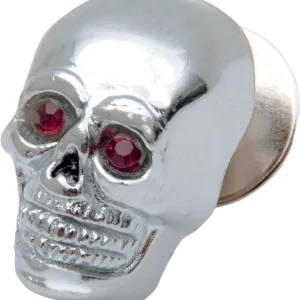 Bargain DRAG SPECIALTIES Skull Kromett with Red Eyes - Small - Chrome