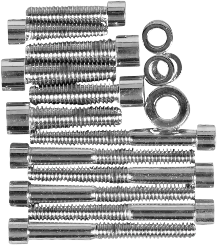 While Supplies Last DRAG SPECIALTIES Replacement Smooth Socket-Head Transmission Side Cover Bolt Kit - Chrome - 5-Speed