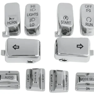 Trusted Brand DRAG SPECIALTIES Replacement Handlebar Switch Caps with Radio/Cruise Control - Chrome