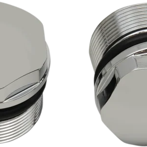 Authentic DRAG SPECIALTIES Replacement Front Fork Tube Caps - Chrome - 39 mm
