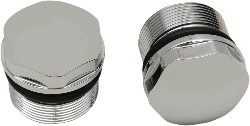 Authentic DRAG SPECIALTIES Replacement Front Fork Tube Caps - Chrome - 39 mm