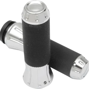Warranty Included DRAG SPECIALTIES Custom Shot-Peened Grips - TBW - Chrome