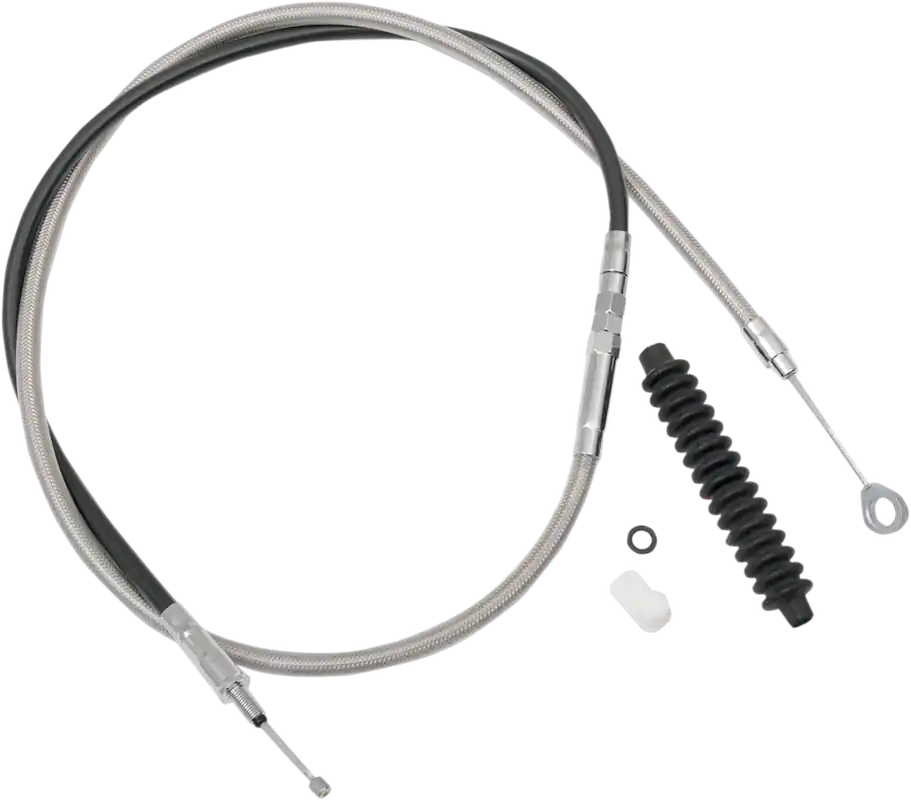 Authentic DRAG SPECIALTIES High-Efficiency Braided Stainless Steel Clutch Cable - 62-15/16" - FLH/FLT '08-'16