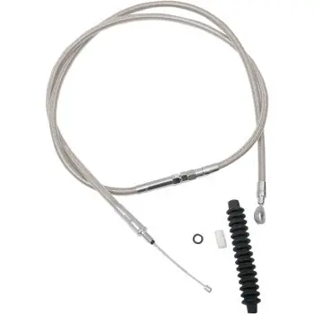 Warranty Included DRAG SPECIALTIES High-Efficiency Braided Stainless Steel Clutch Cable - 62-11/16" - FL/FX '07-'17