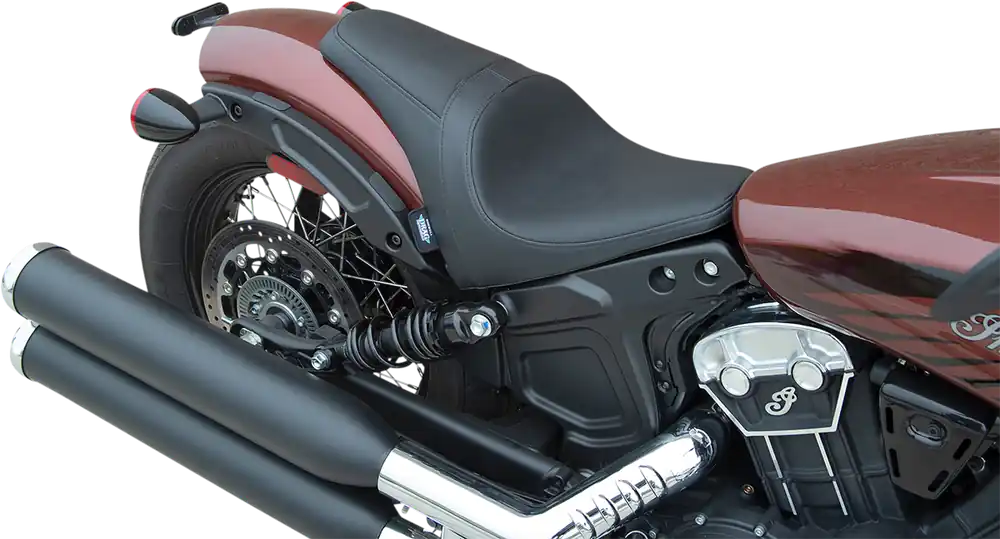 Worldwide Shipping DRAG SPECIALTIES Cafe Style Smooth Vinyl 3/4 Solo Seat - Black - Scout '18-'24