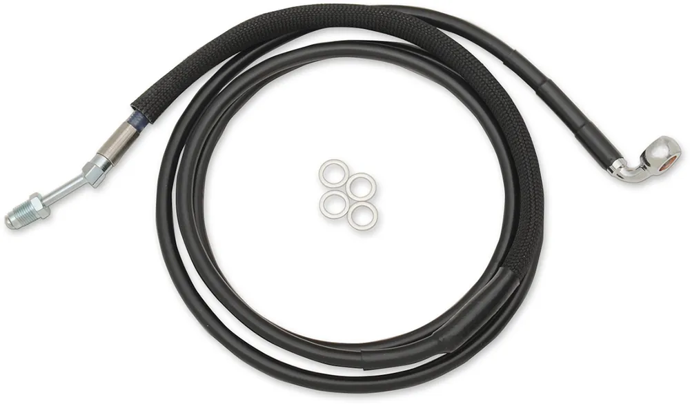 Worldwide Shipping DRAG SPECIALTIES Stainless Steel Hydraulic Clutch Line - Black - 70-1/8" - FLTRX '17-'20