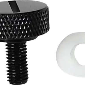 Weekend Sale DRAG SPECIALTIES Slotted Top Knurled Grip Seat Knob - Black - 1/4"-28
