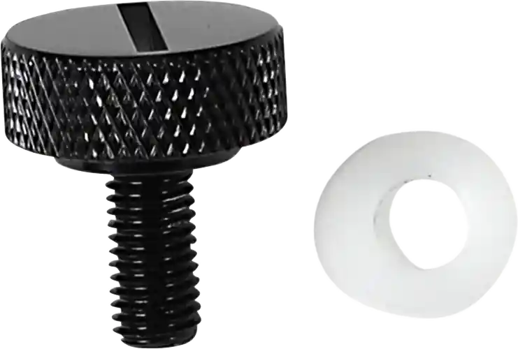 Weekend Sale DRAG SPECIALTIES Slotted Top Knurled Grip Seat Knob - Black - 1/4"-28