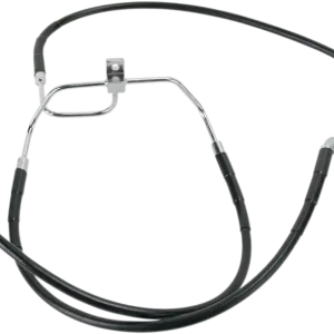 Weekend Sale DRAG SPECIALTIES Extended Length Black Vinyl Brake Line Kit - Front - +6" - FXDF '08-'17