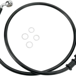 Weekend Sale DRAG SPECIALTIES Extended Length Black Vinyl Brake Line Kit - Front - +8" - FLS '08-'14