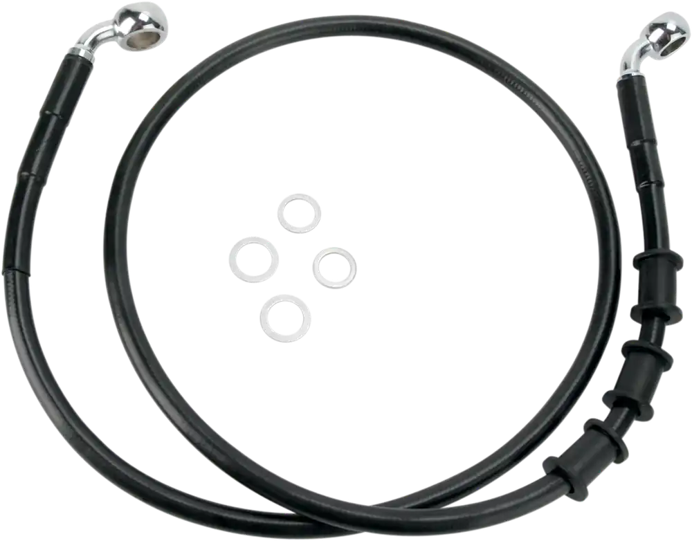 Weekend Sale DRAG SPECIALTIES Extended Length Black Vinyl Brake Line Kit - Front - +8" - FLS '08-'14