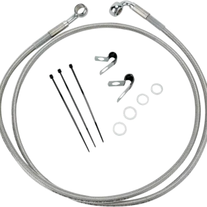Authentic DRAG SPECIALTIES Extended Length Stainless Steel Brake Line Kit - Front - +10"