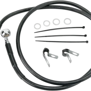 Warranty Included DRAG SPECIALTIES Extended Length Black Vinyl Brake Line Kit - Front - +8" - FXD/FXR '88-'99