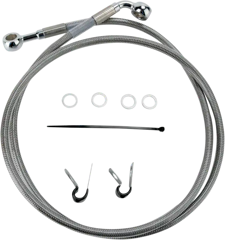 Affordable DRAG SPECIALTIES Extended Length Stainless Steel Brake Line Kit - Front - +10" - XL '04-'12