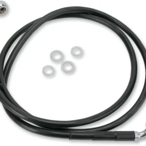Weekend Sale DRAG SPECIALTIES Extended Length Black Vinyl Brake Line Kit - Front - +4" - FXDWGI '10-'15
