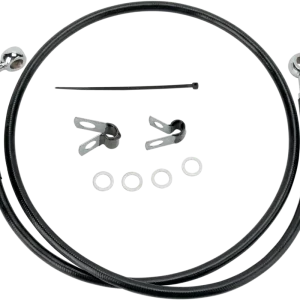 While Supplies Last DRAG SPECIALTIES Extended Length Black Vinyl Brake Line Kit - Front - +4" - '04-'10 XL