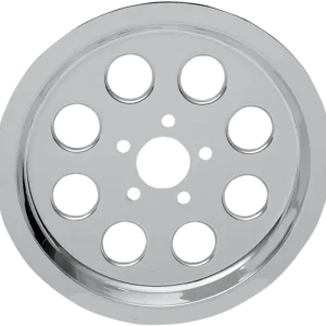 Authentic DRAG SPECIALTIES Rear Pulley Cover / Insert - Chrome - 70 Tooth - '84-'99 Big Twin