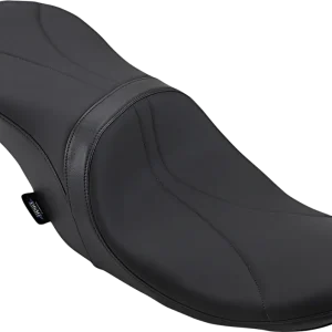 Warranty Included DRAG SPECIALTIES Low Profile Mild Stitched Seat - w/ Yaffe Razorback Fuel Tank - Black - Touring '10-'23