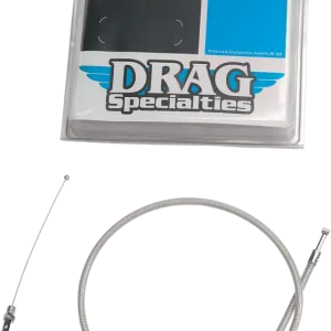 Warranty Included DRAG SPECIALTIES Stainless Braided Throttle Cable - 42-1/2"