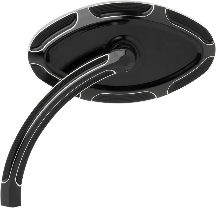 ARLEN NESS Beveled Short Stem Mirror - Cat Eye - Black Anodized - Left Handmade