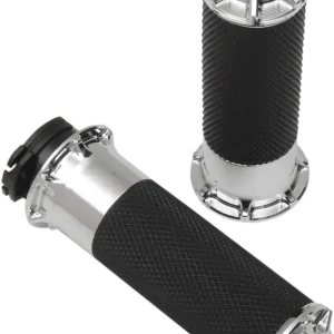 ARLEN NESS Beveled Grips - Cable - Chrome Genuine