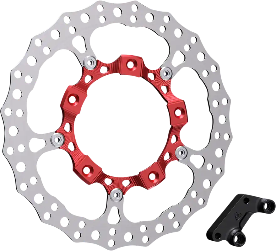 Bargain ARLEN NESS Big Brake 14" Full Floating Brake Rotor Kit - Front Left - Red