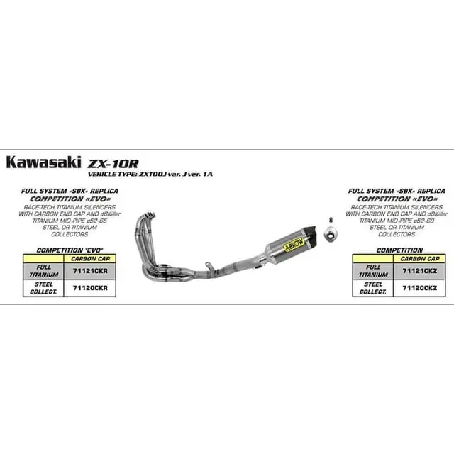 Arrow Kawasaki ZX-10R Collectors Stainless Link Pipe High Quality