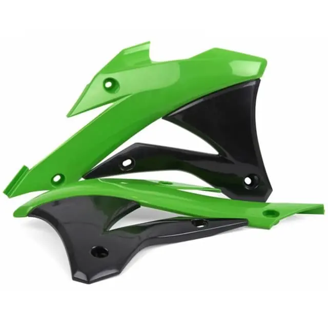 Seasonal Sale Polisport Kawasaki KX85 Green/Black Radiator Scoops OEM