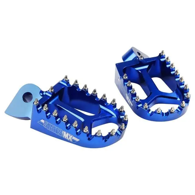 States MX Yamaha Blue 2 Alloy Off Road Footpegs Popular