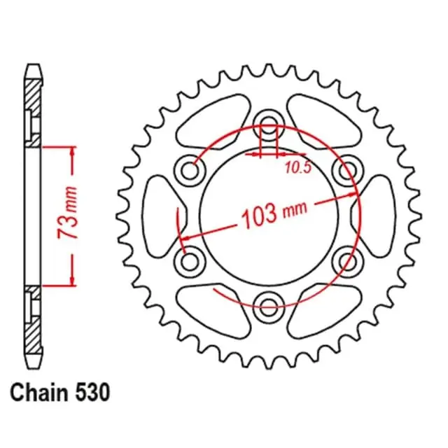Rear Steel 43T 530P Sprocket Wholesale