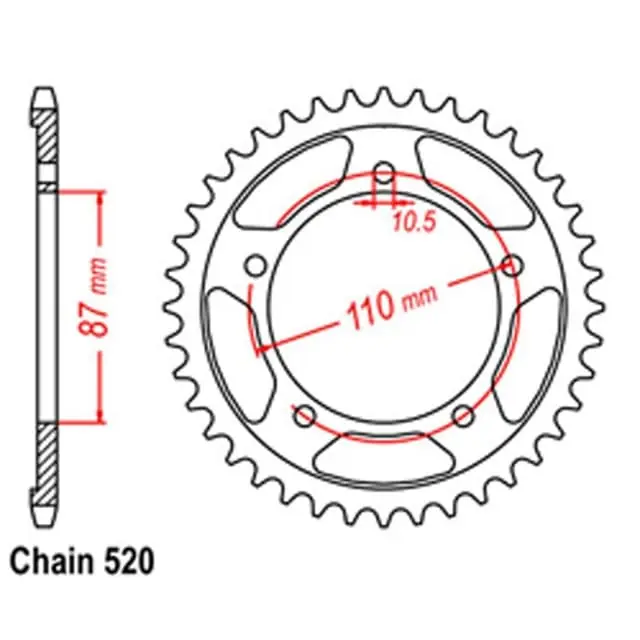 Rear Steel 47T 520P Sprocket Buy Direct