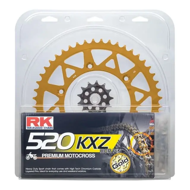 Crafted RK Lite Gold 13/49 Suzuki RM-Z450 13-21 Chain and Sprocket Kit