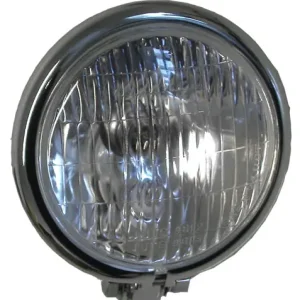 Modern 5.75" Round Chrome Bottom-Mounted Bates Headlight