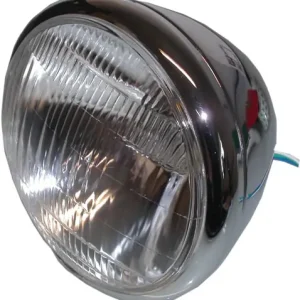 New Release 7" Round Chrome Bottom-Mounted Headlight Bates Type