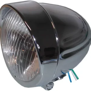 4.5" Round Chrome Bottom-Mounted Grooved Bates Headlight Limited Edition