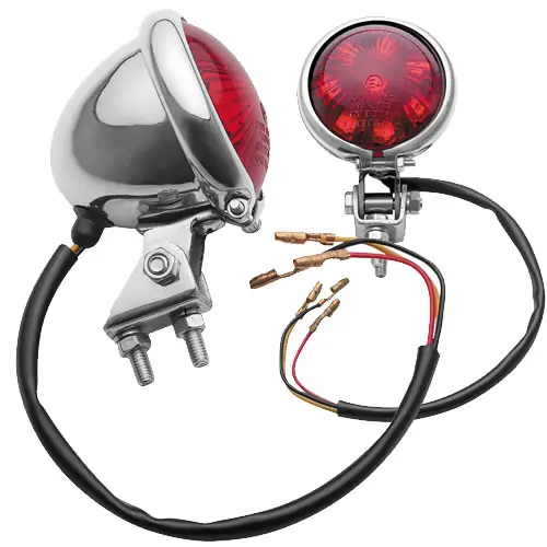 New Release LED Chrome Mini Bates Style Rear Light