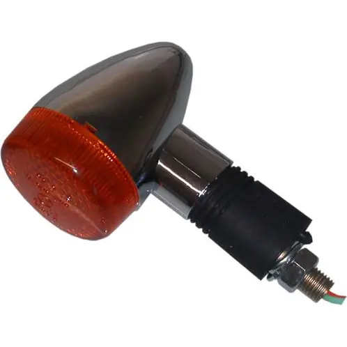 Chrome Mini Kawasaki VN Style Indicator with Amber Lens Latest