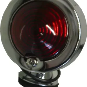 Warranty Included 50mm Chrome Original Style Bullet Light with Red Lens