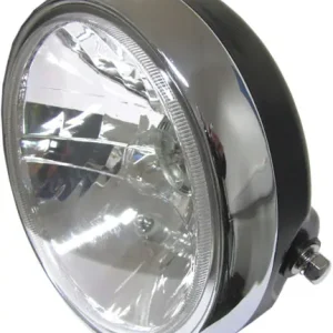 7" Round Chrome Side-Mounted Headlight with Clear Glass - 018418 Handmade