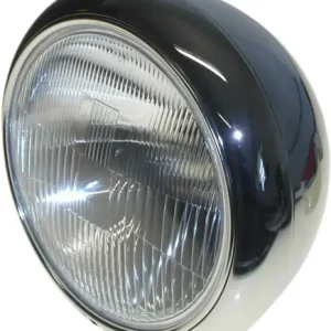 7" Round Chrome Bottom-Mounted Grooved Headlight  Suit British Bikes Factory Price