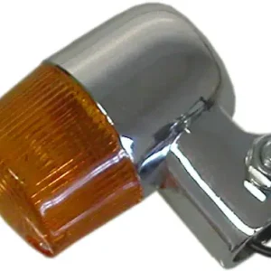 Chrome 35mm Round Indicator with 21mm Stem & Amber Lens Direct From Factory