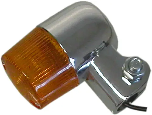 Chrome 35mm Round Indicator with 21mm Stem & Amber Lens Direct From Factory
