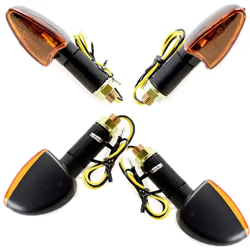 Express Delivery Spear Shaped Black Mini Indicators With Amber Lens