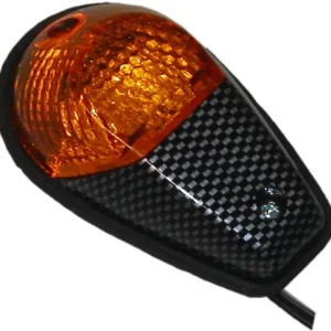 Same Day Shipping Carbon Look 92mm x 55mm Fairing Mounted Indicators with Amber Lenses