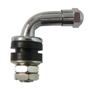 8mm 90 Degree Chrome Tubeless Tyre Valves with Nuts Inside Free Delivery