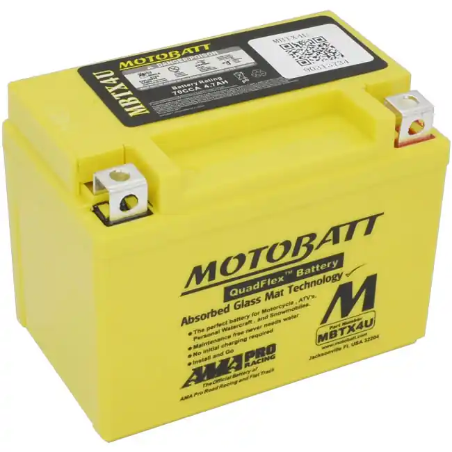 Crafted Motobatt MBTX4U AGM Sealed Battery YTZ5S YTX4L-BS YT4L-BS