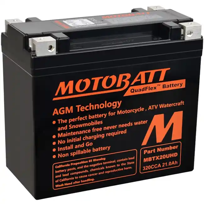 Bulk Order Motobatt MBTX20UHD AGM Sealed Battery 65989-90 65989-97 65989-97D
